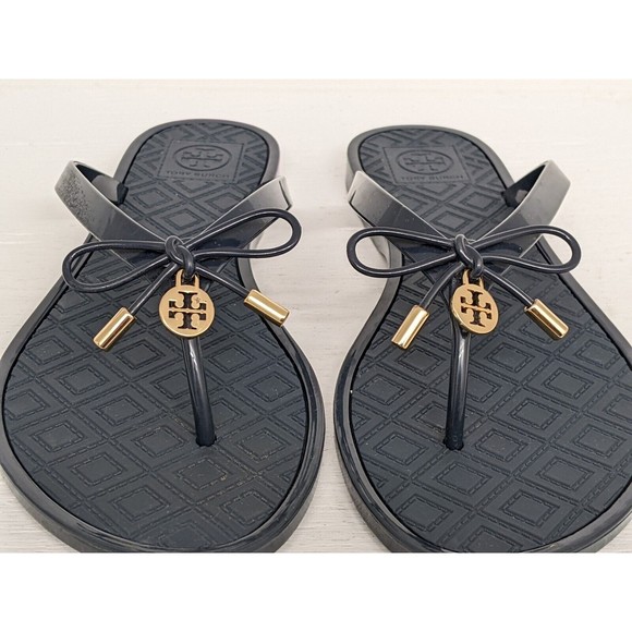 Tory Burch Black Bow Sandals - Picture 2 of 8